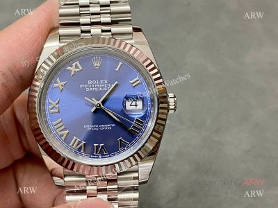 Clean Factory Rolex Datejust 3235 Blue Face Watch 41mm 